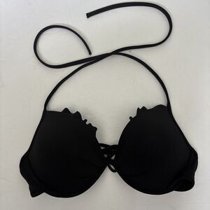 Victorias Secret Black Push-up String Bikini Top Size 34C NWOT